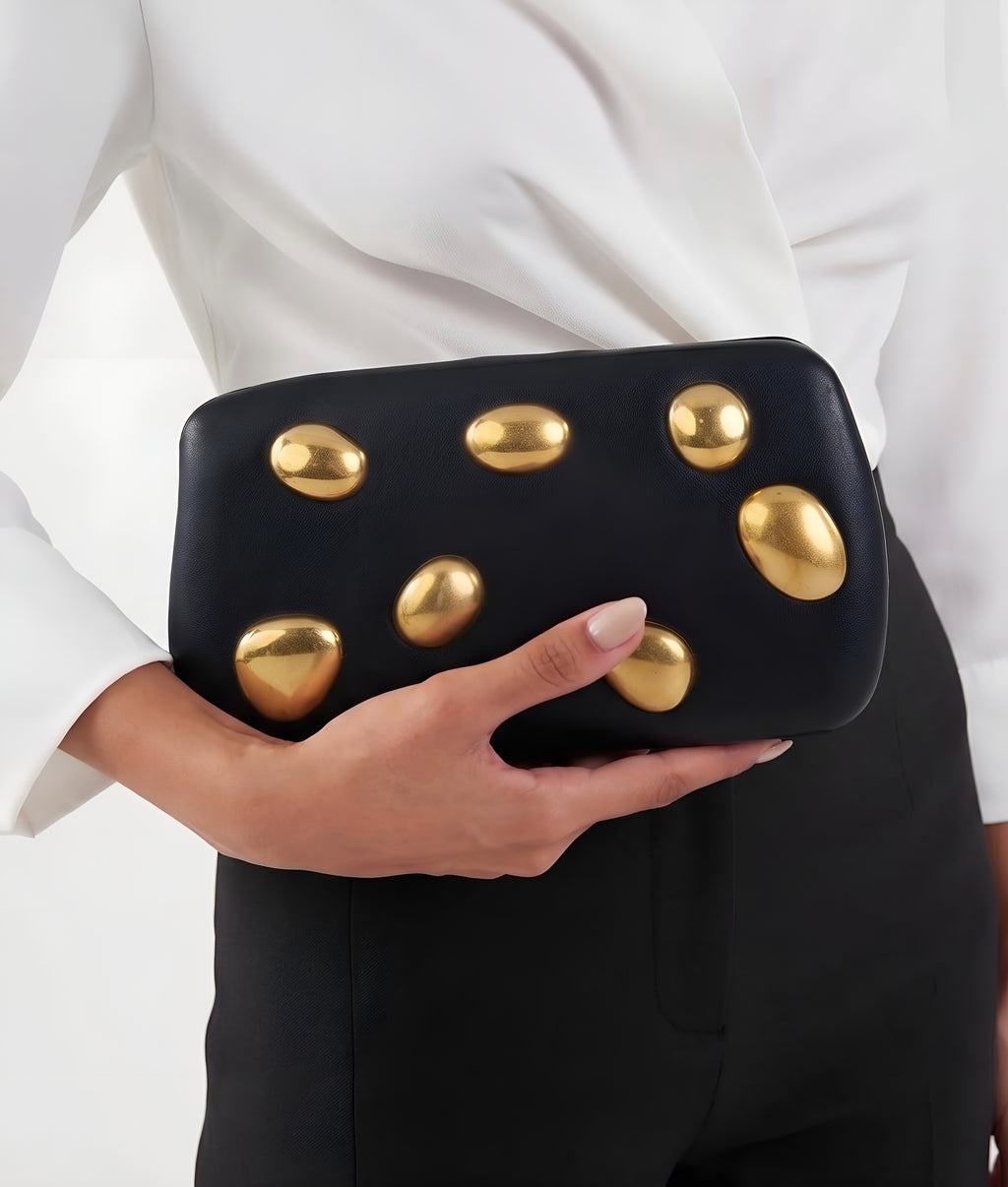 Matte Luxury Jewel Clutch Bag