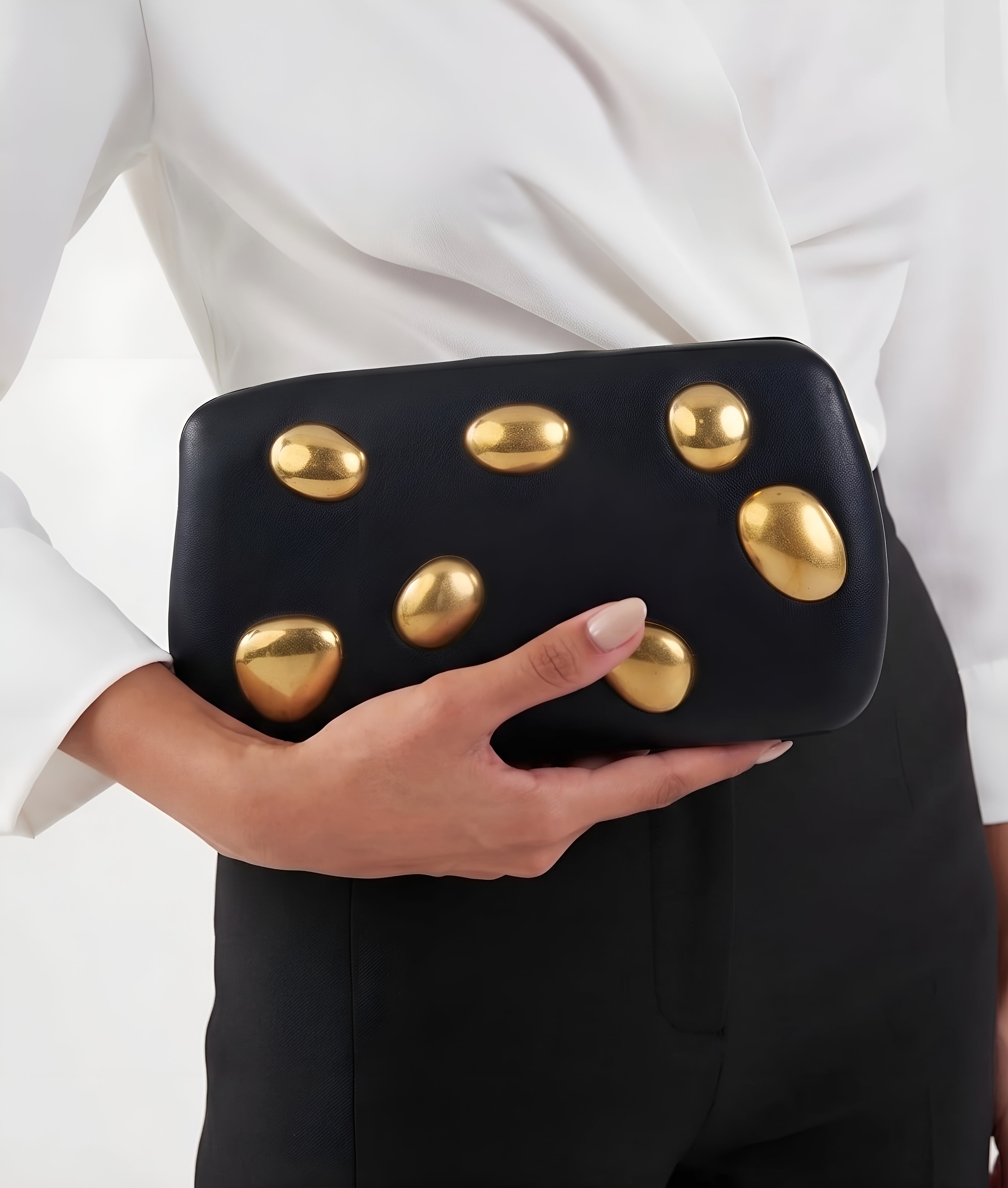 Matte Luxury Jewel Clutch Bag
