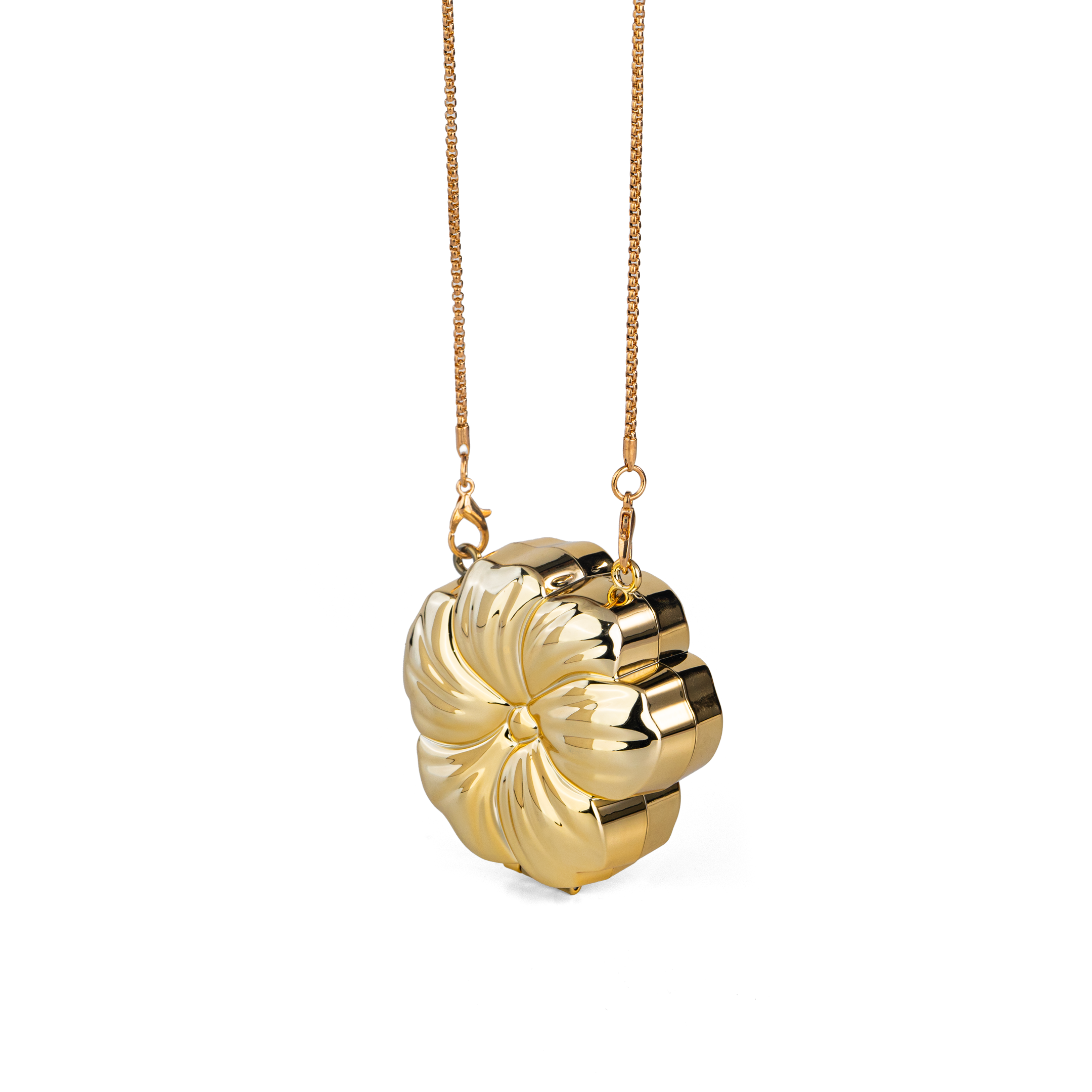 Mini Flora Metallic Clutch Bag