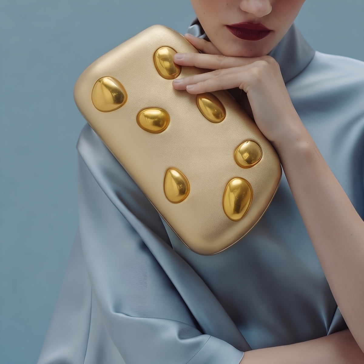 Matte Luxury Jewel Clutch Bag