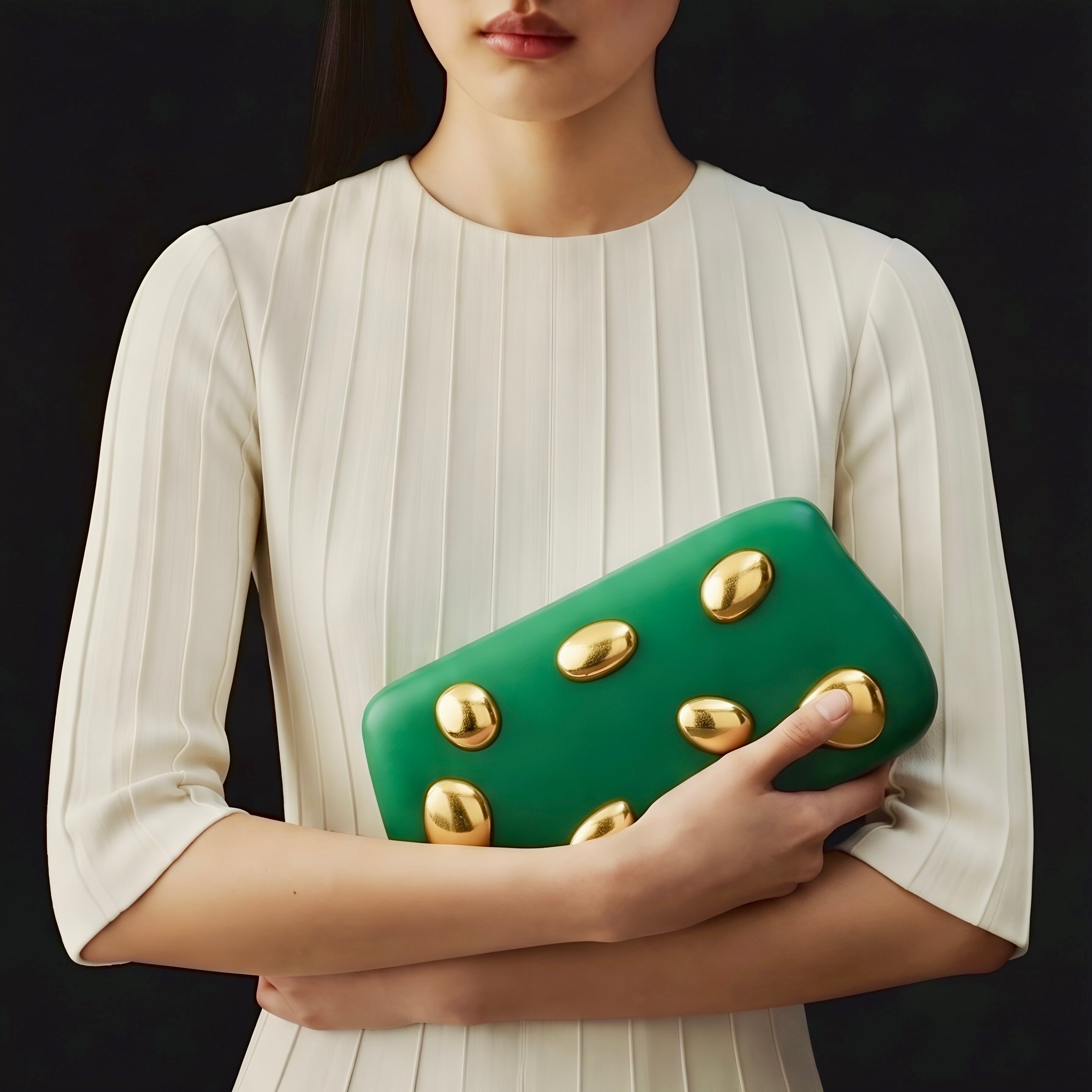 Matte Luxury Jewel Clutch Bag