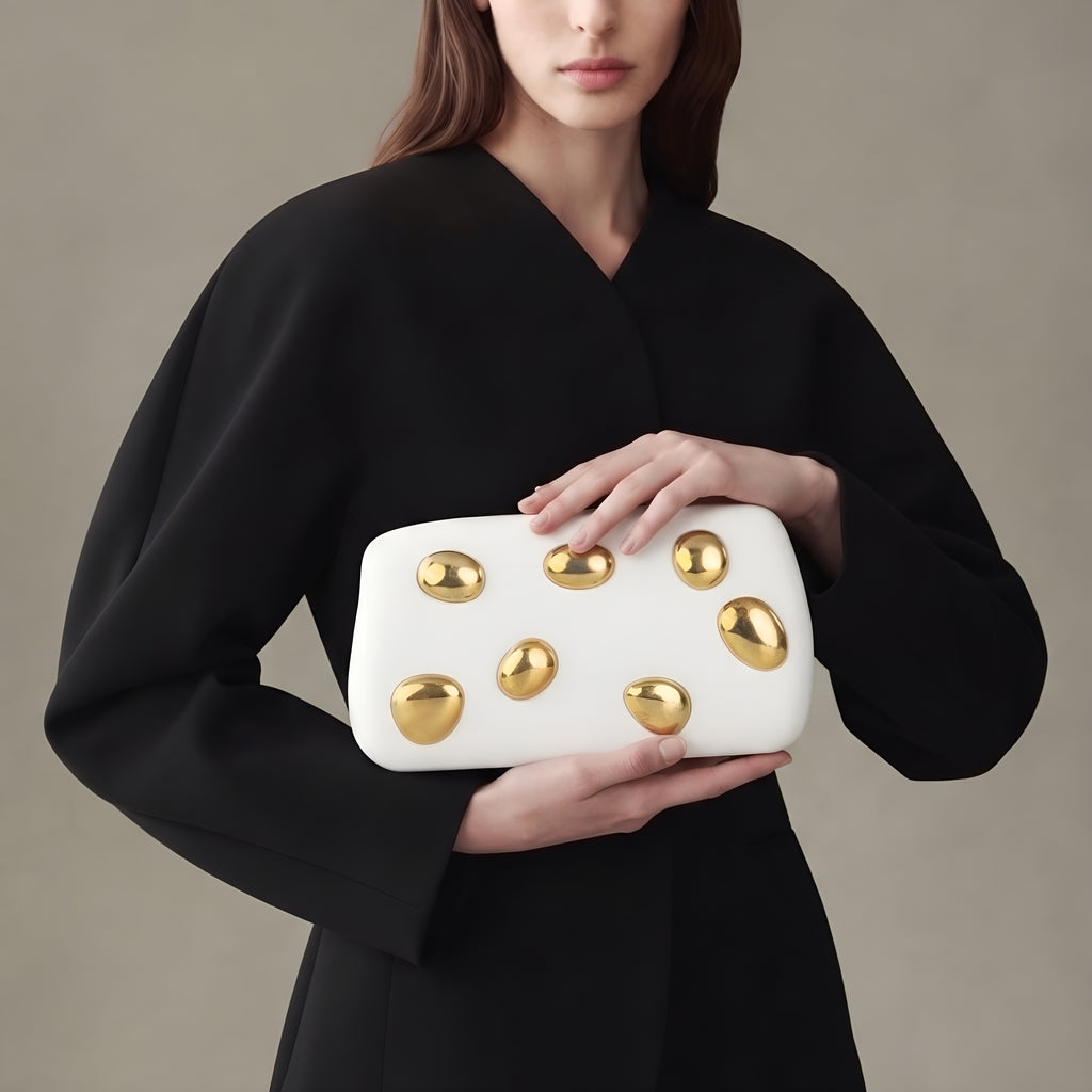 Matte Luxury Jewel Clutch Bag