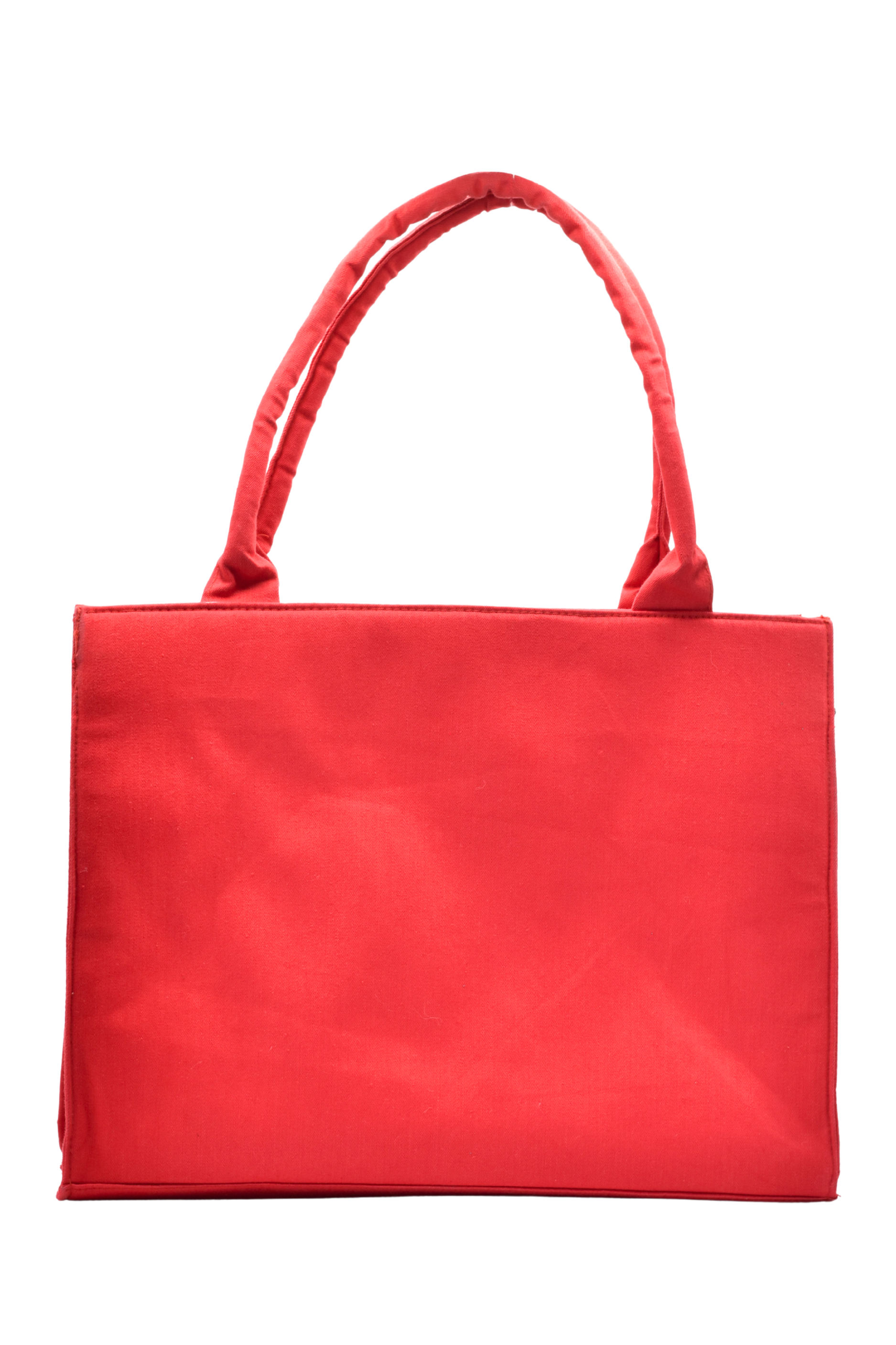 Solid Red Canvas Tote Bag