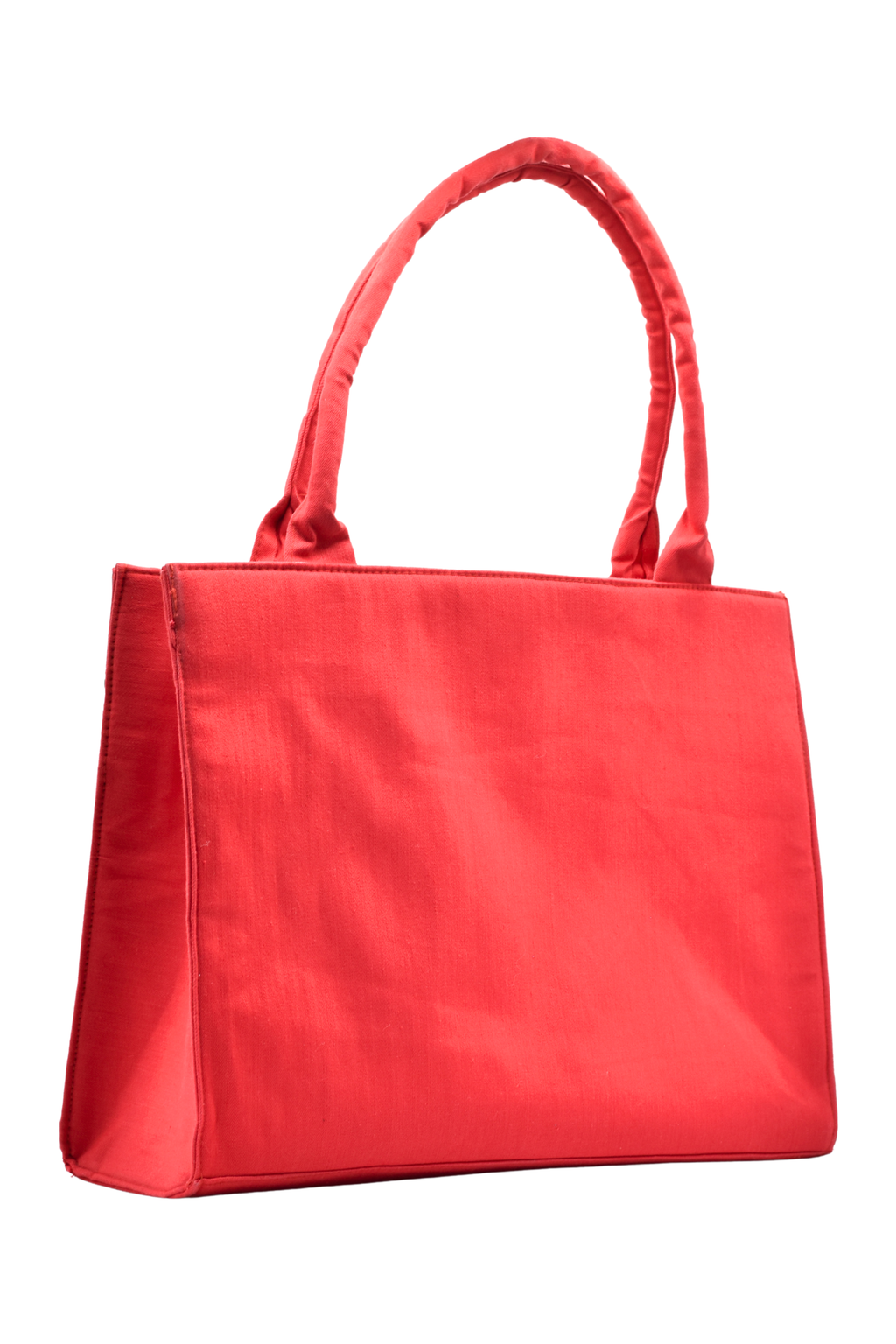 Solid Red Canvas Tote Bag