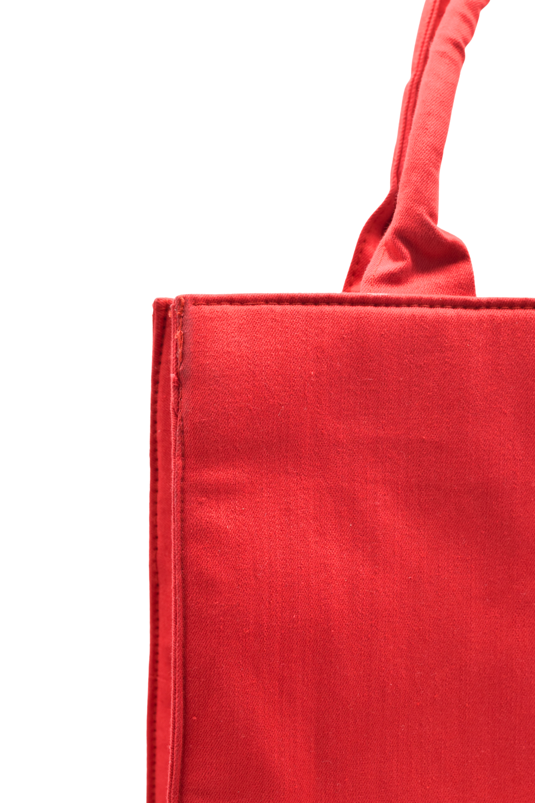 Solid Red Canvas Tote Bag