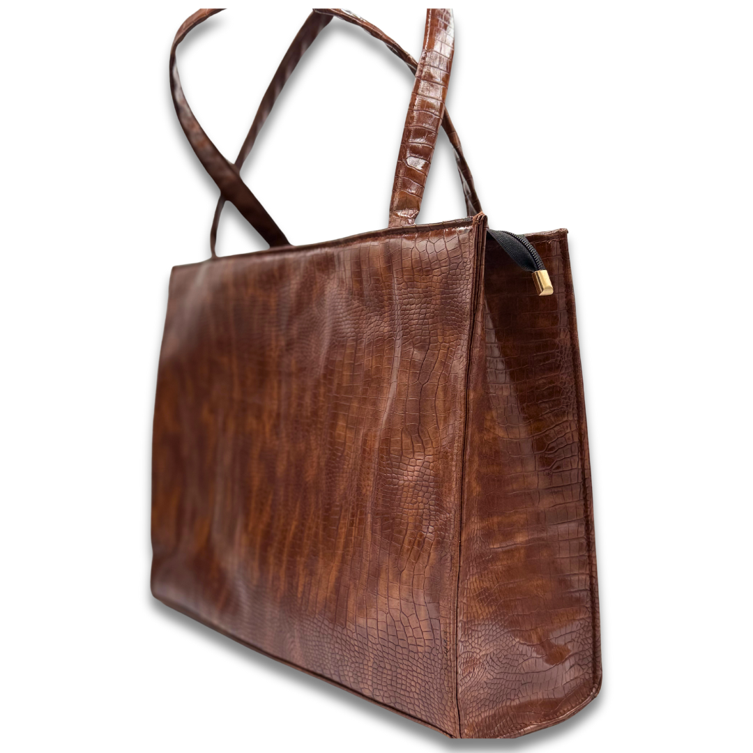 Brown Patent Leather Tote bag (LT-04)