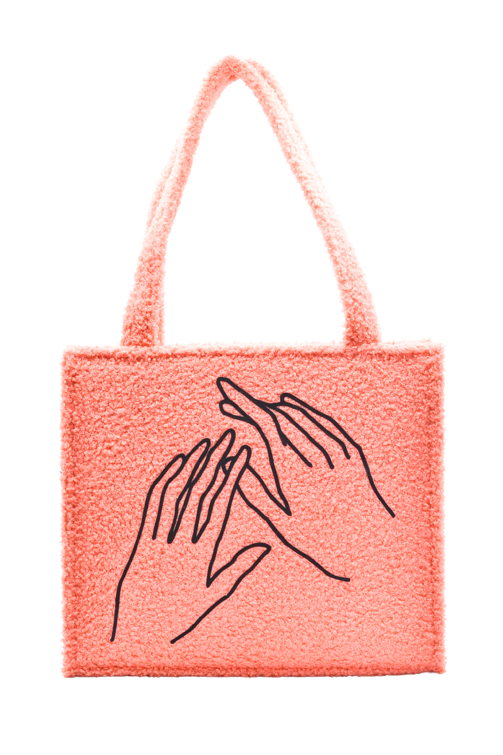 Coral Teddy Plush Tote Bag