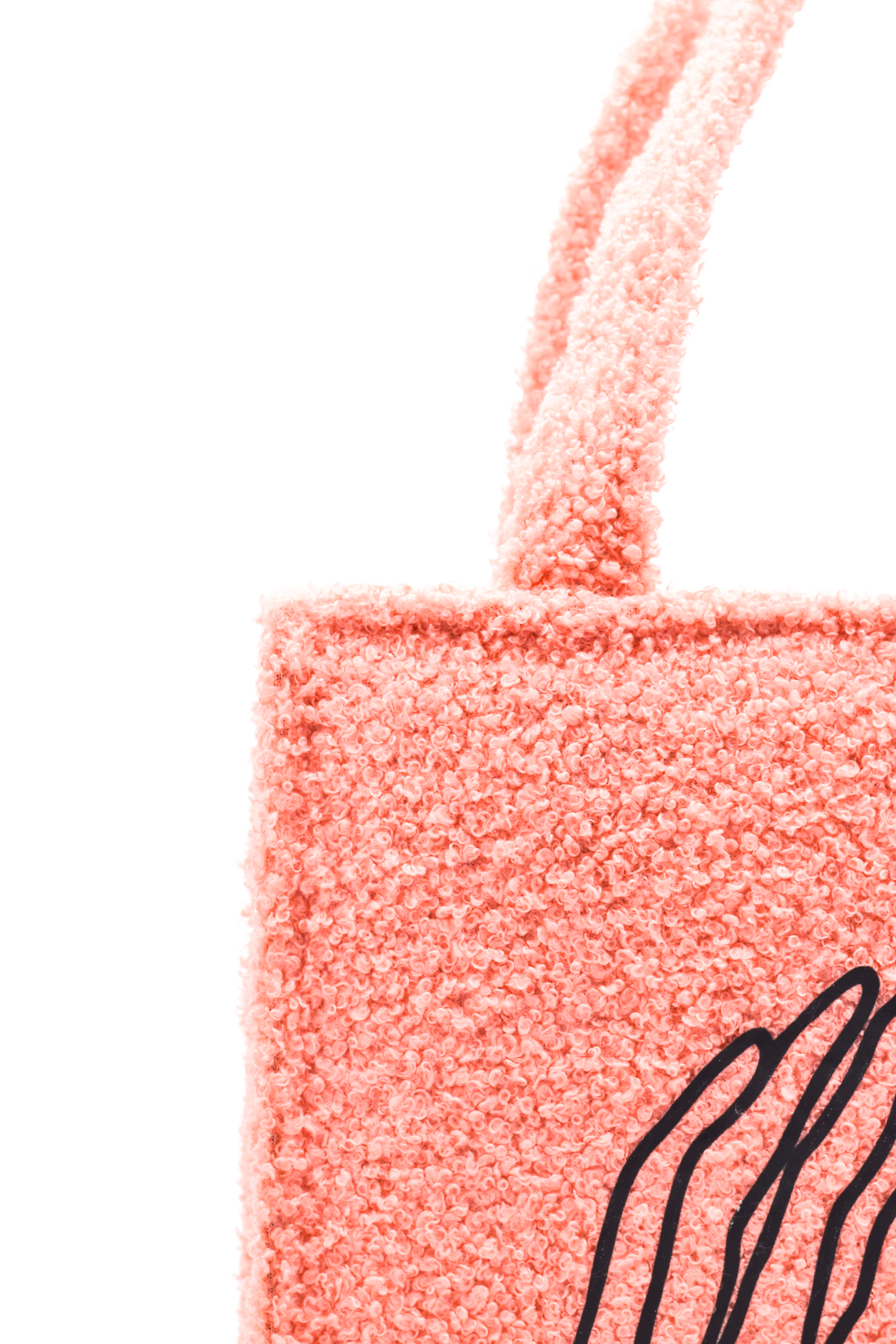 Coral Teddy Plush Tote Bag