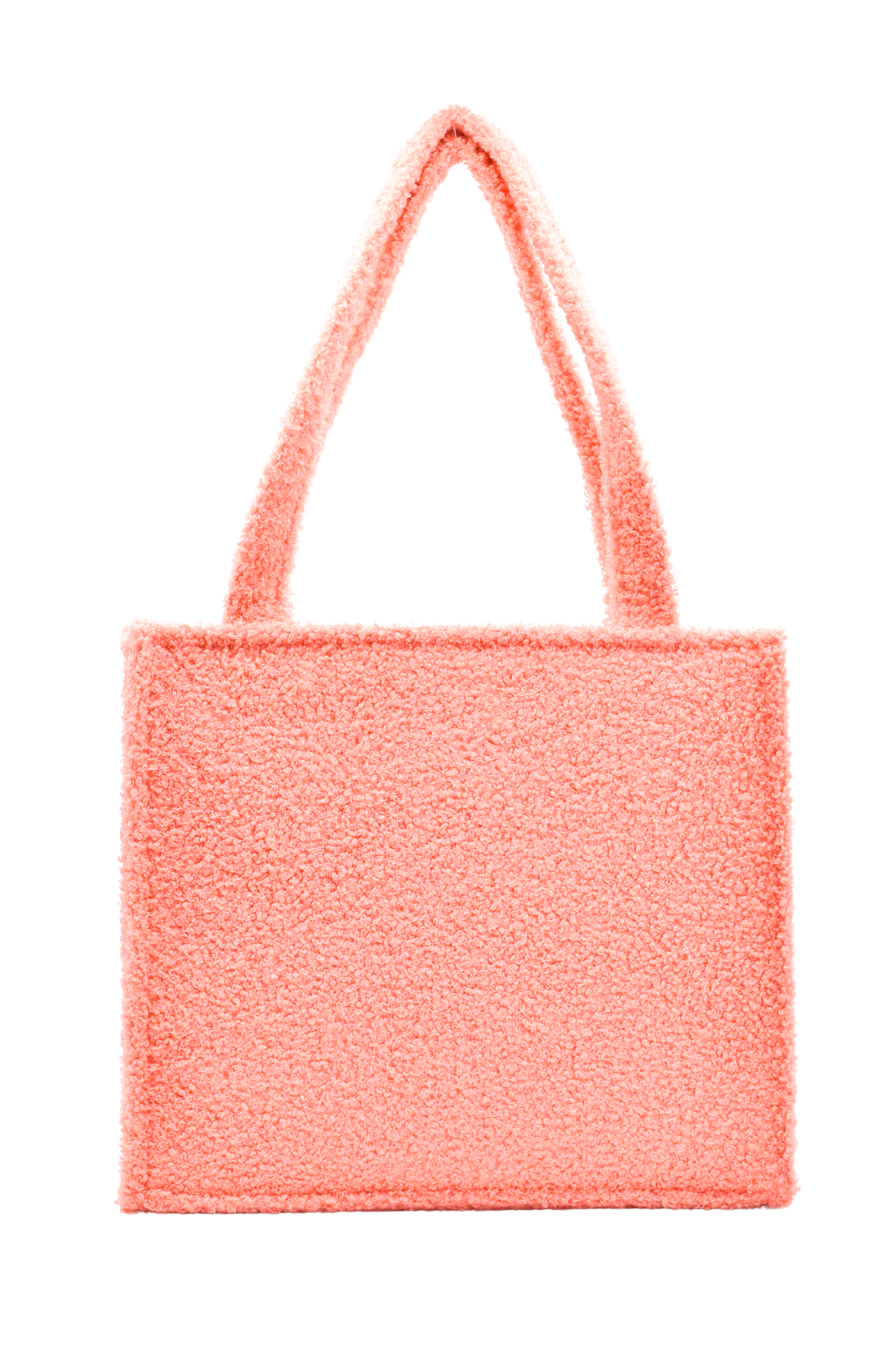 Coral Teddy Plush Tote Bag