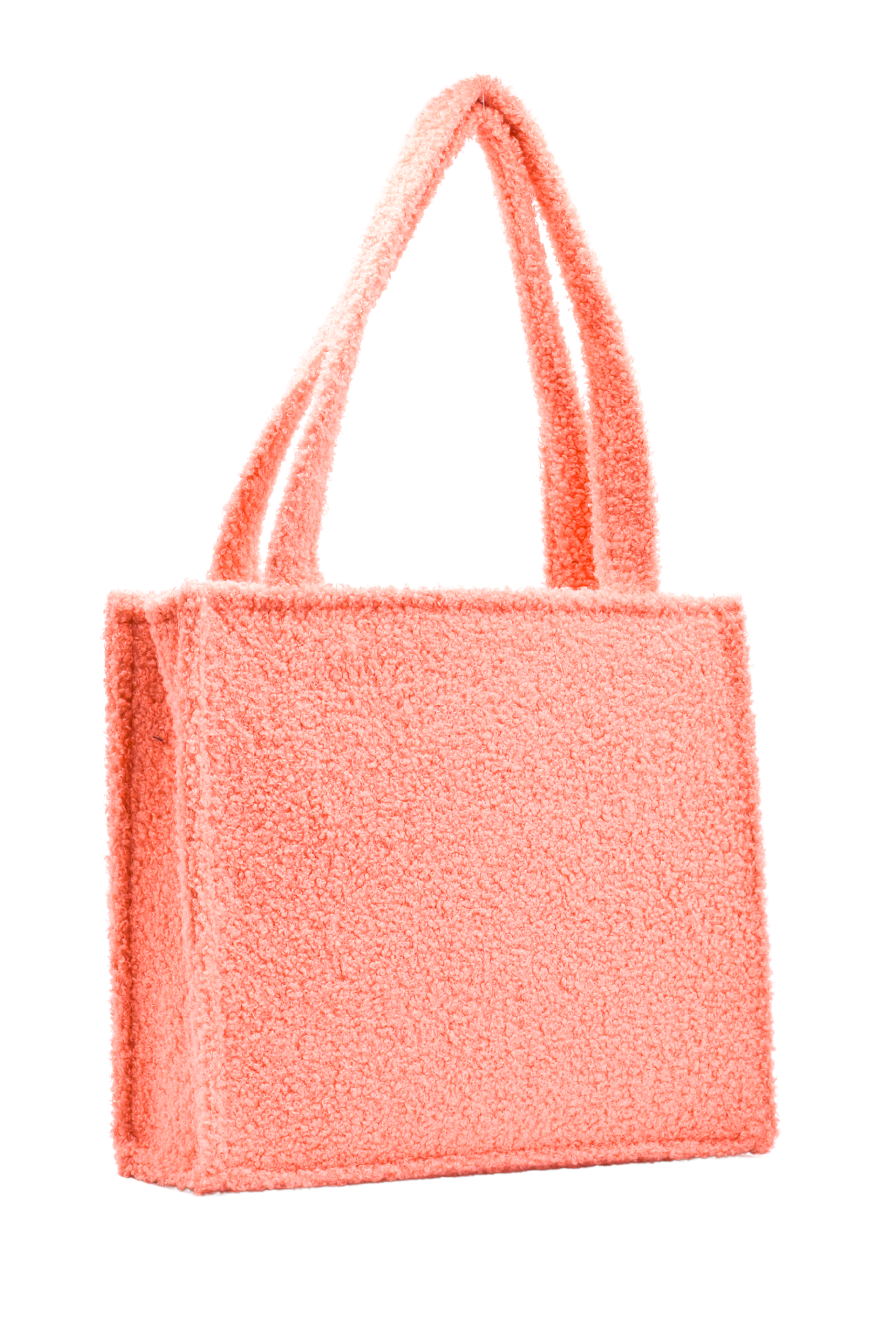 Coral Teddy Plush Tote Bag