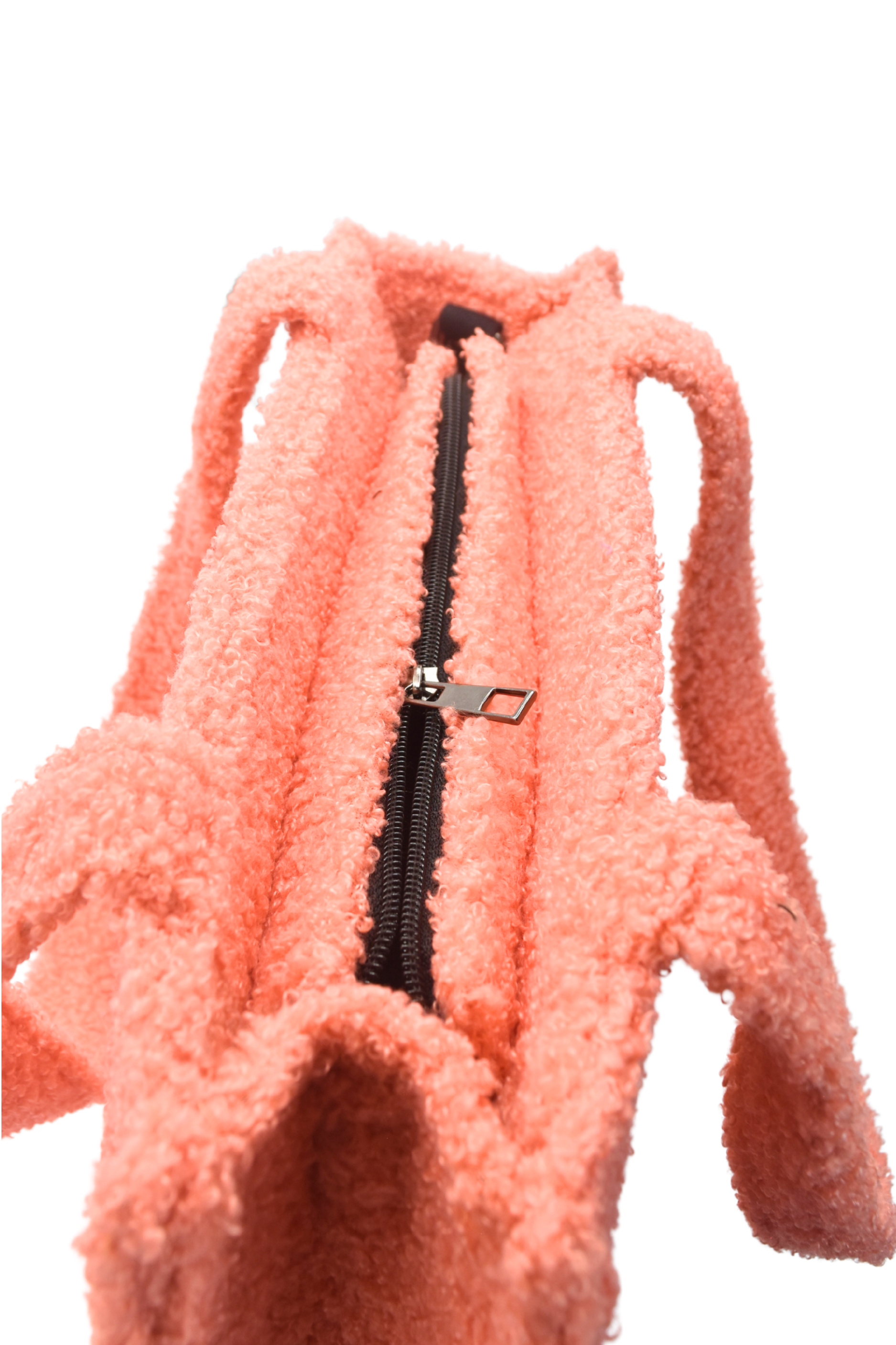 Coral Teddy Plush Tote Bag