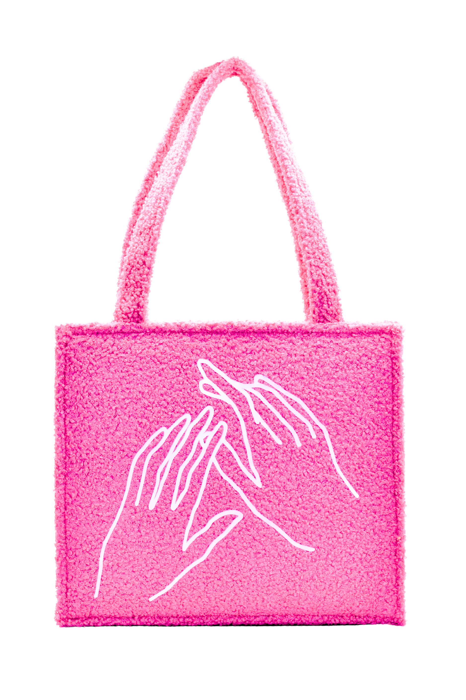 Coral Teddy Plush Tote Bag