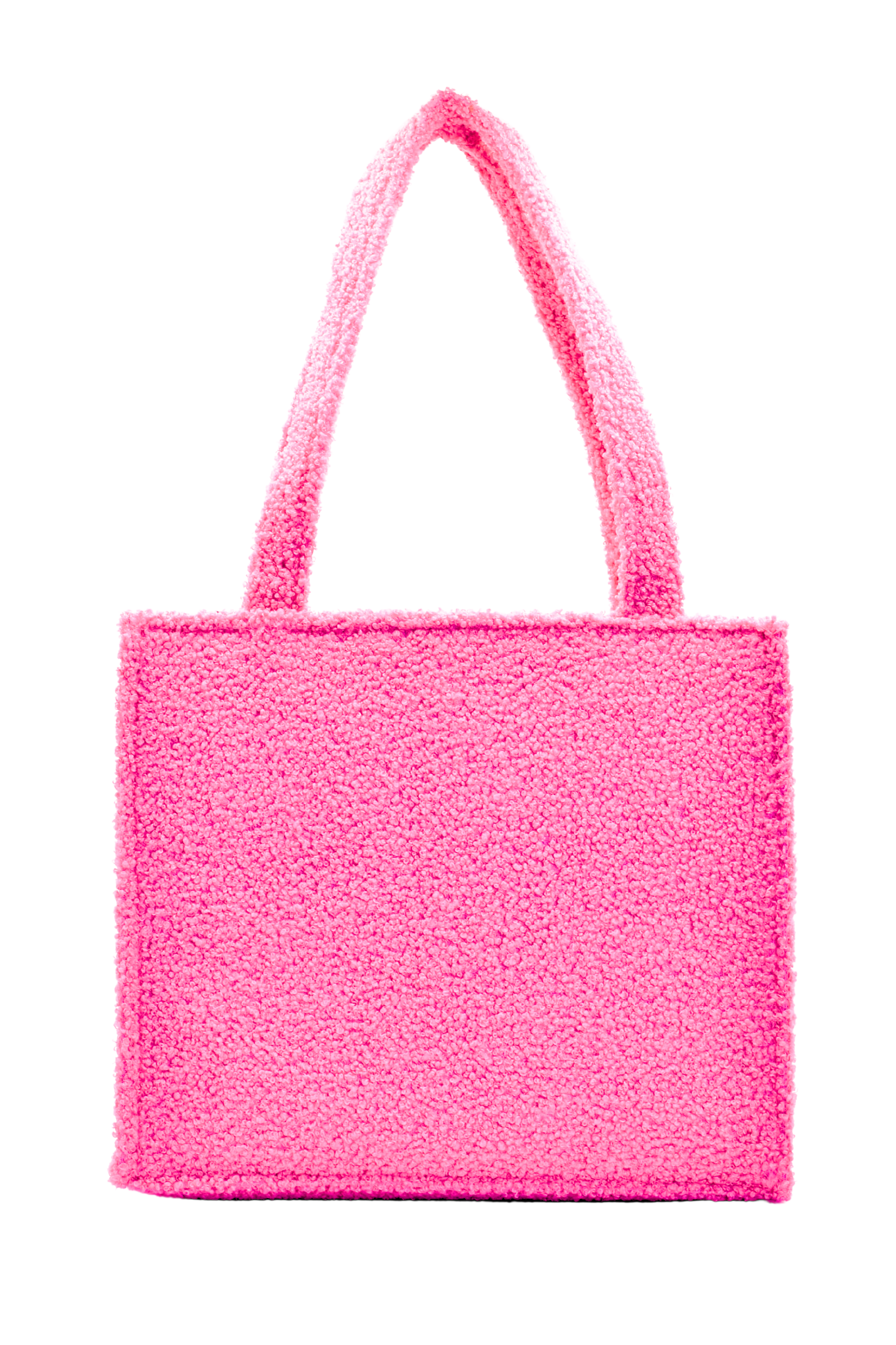 Coral Teddy Plush Tote Bag