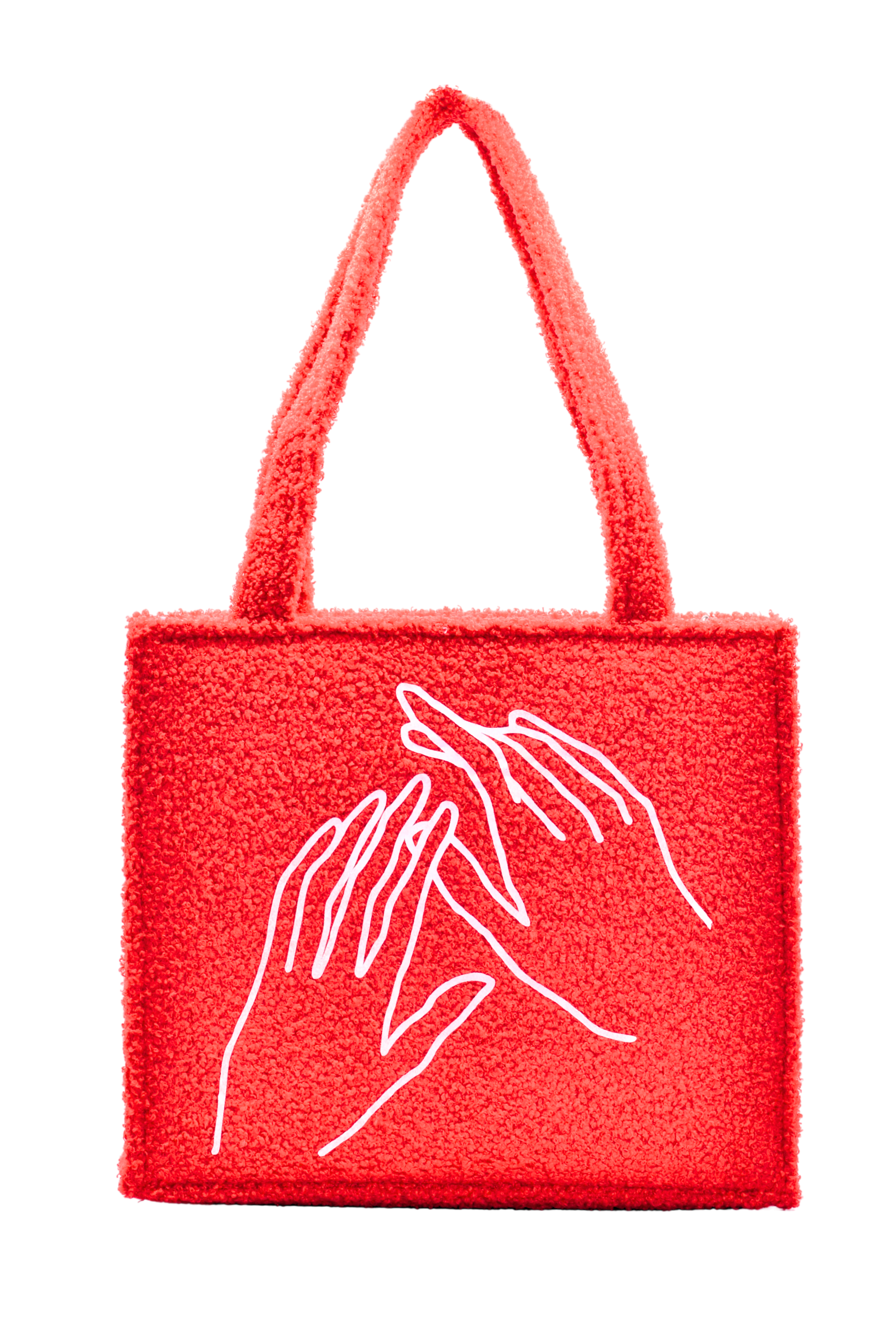 Coral Teddy Plush Tote Bag