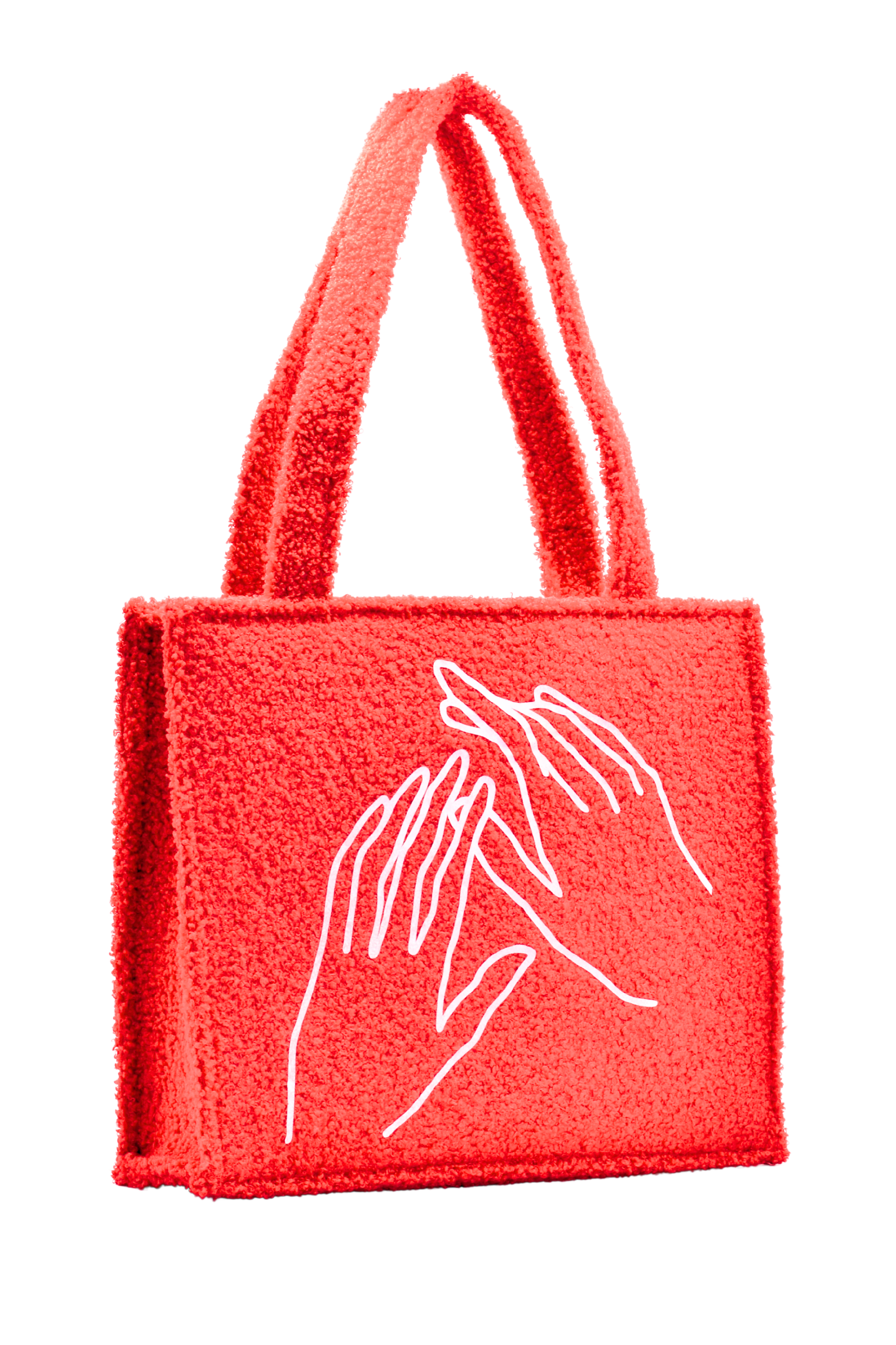 Coral Teddy Plush Tote Bag