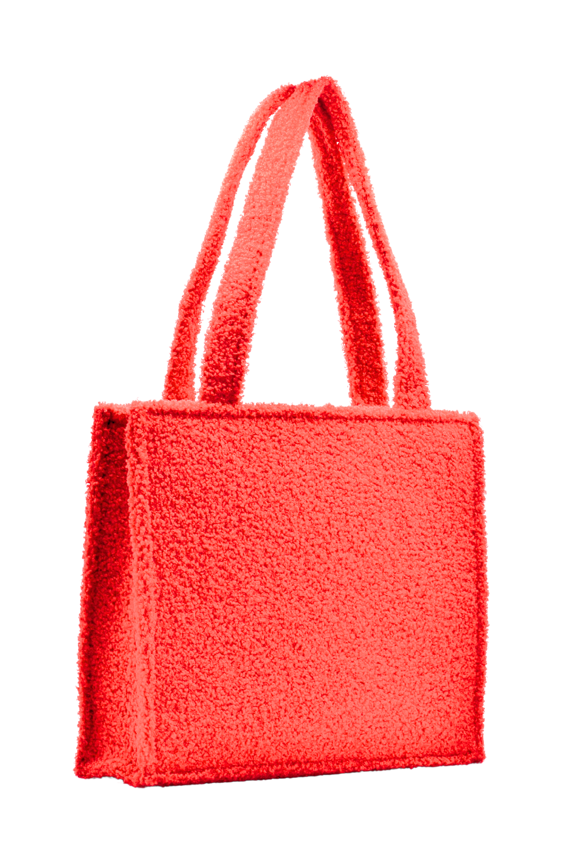 Coral Teddy Plush Tote Bag