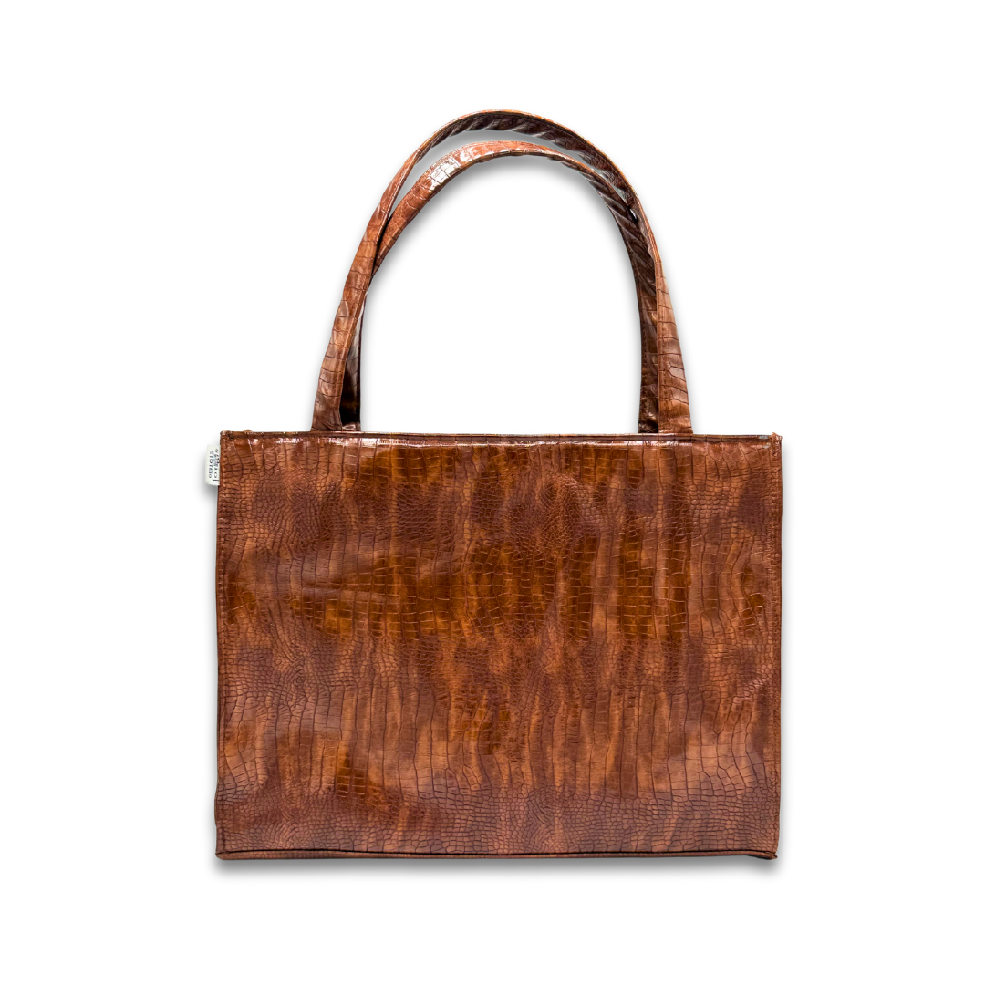 Brown Patent Leather Tote bag (LT-04)