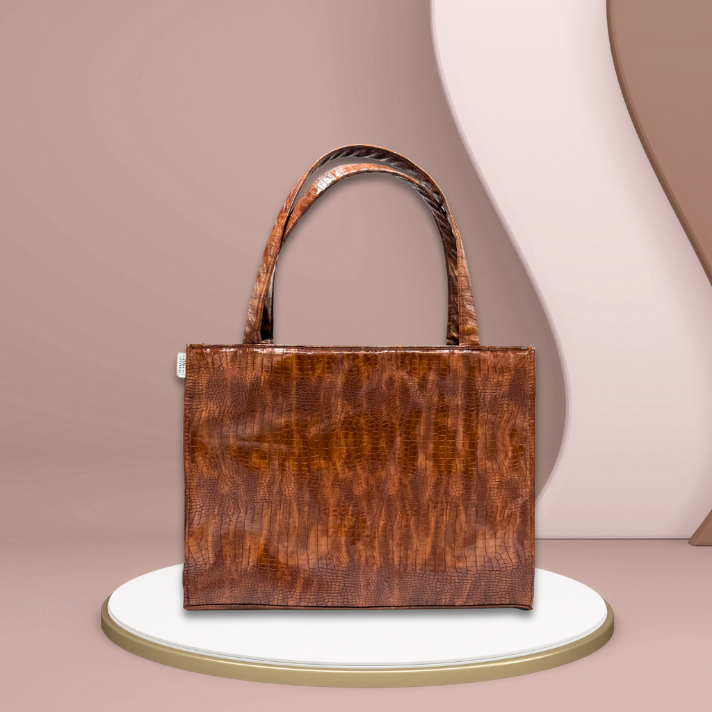 Brown Patent Leather Tote bag (LT-04)