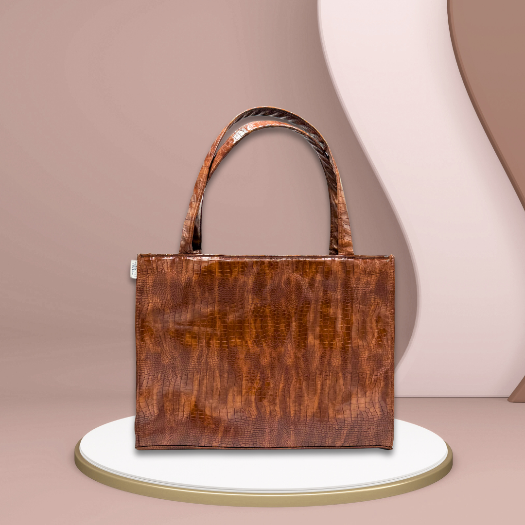 Brown Patent Leather Tote bag (LT-04)
