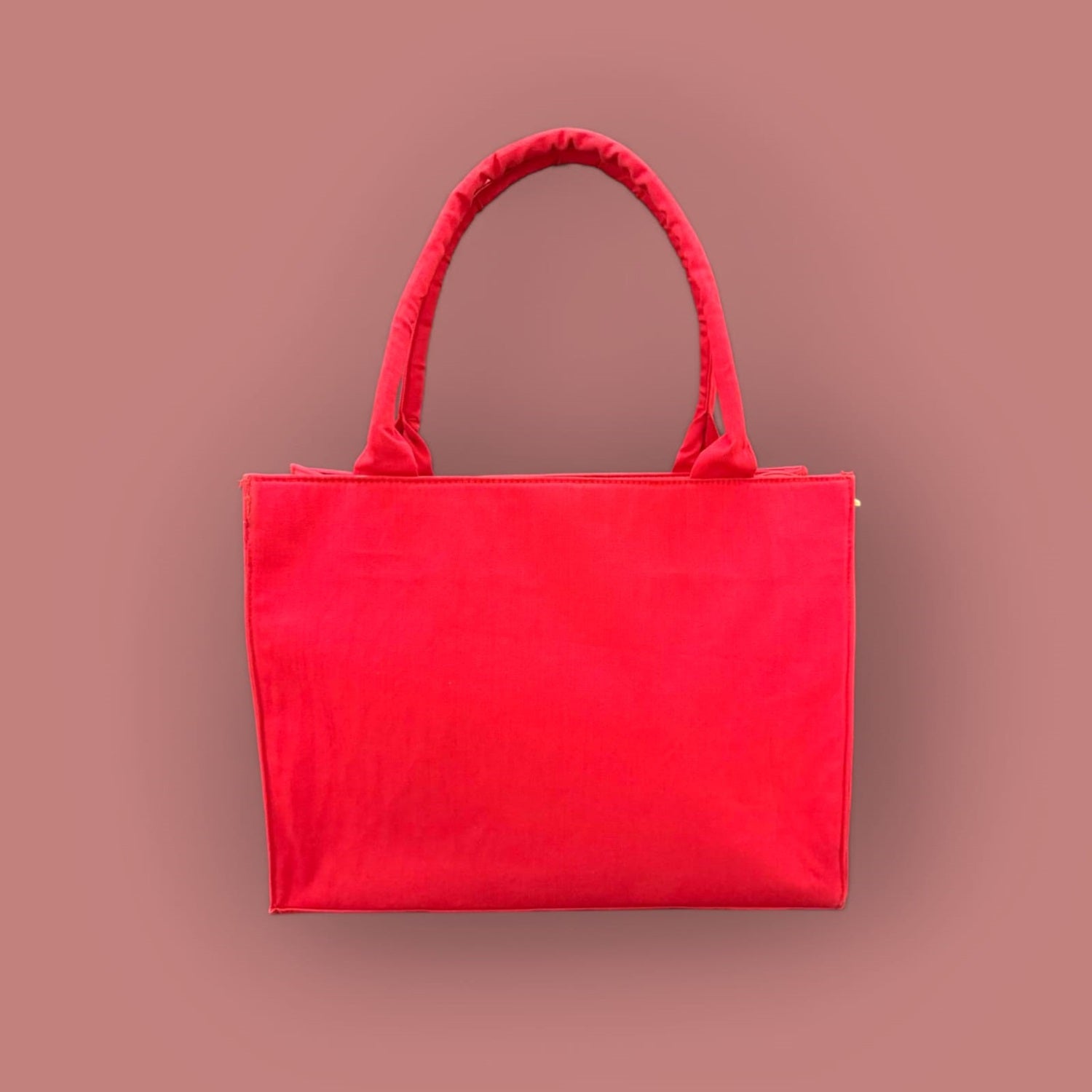 Solid Red Canvas Tote Bag