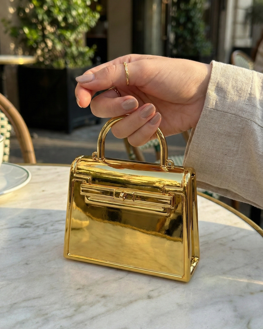 Mini Glossy Quartz Clutch Bag