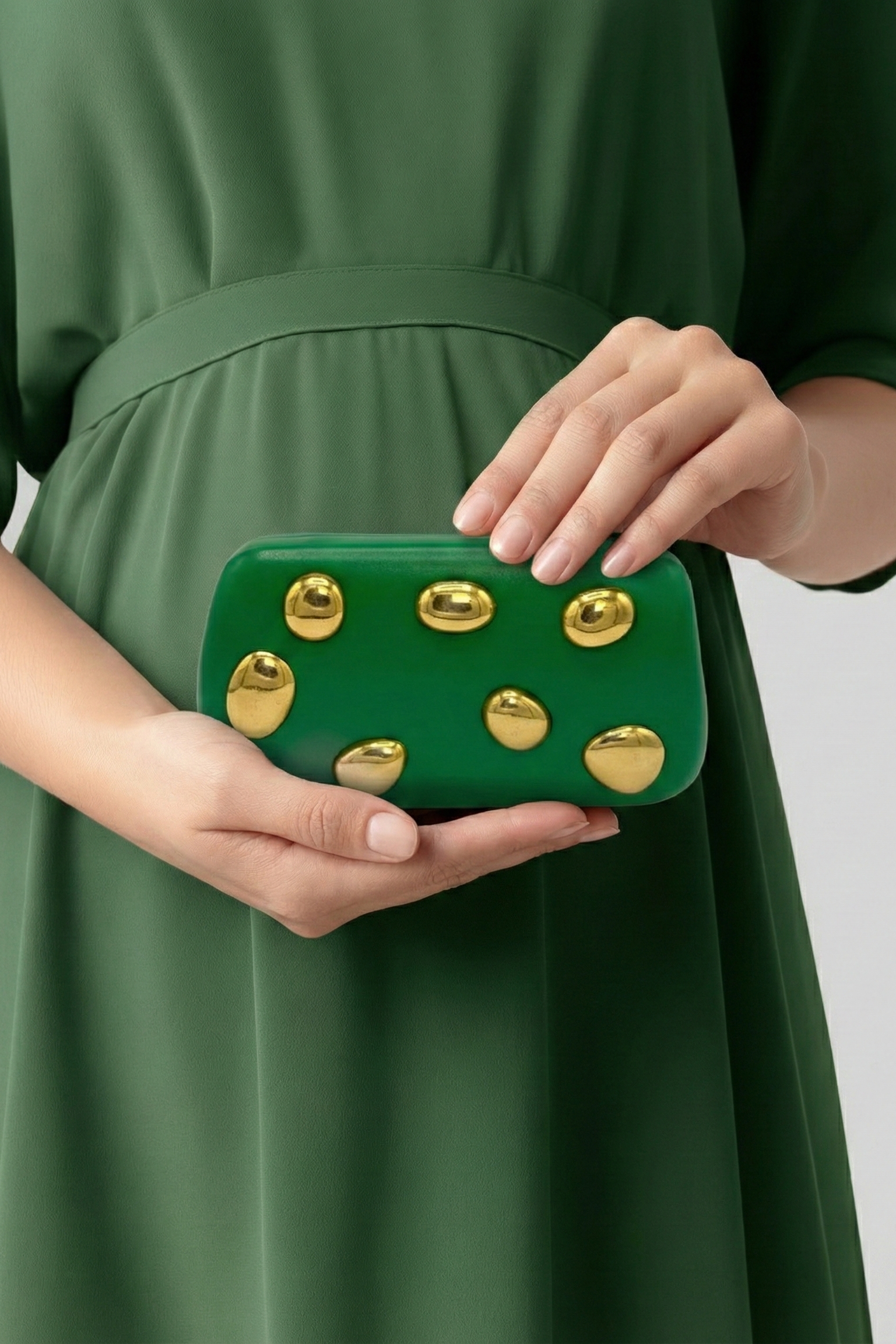 Matte Luxury Jewel Clutch Bag