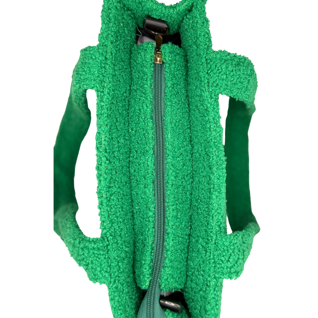 sTOTEio Green Teddy Plush Tote Bag (TP-05)