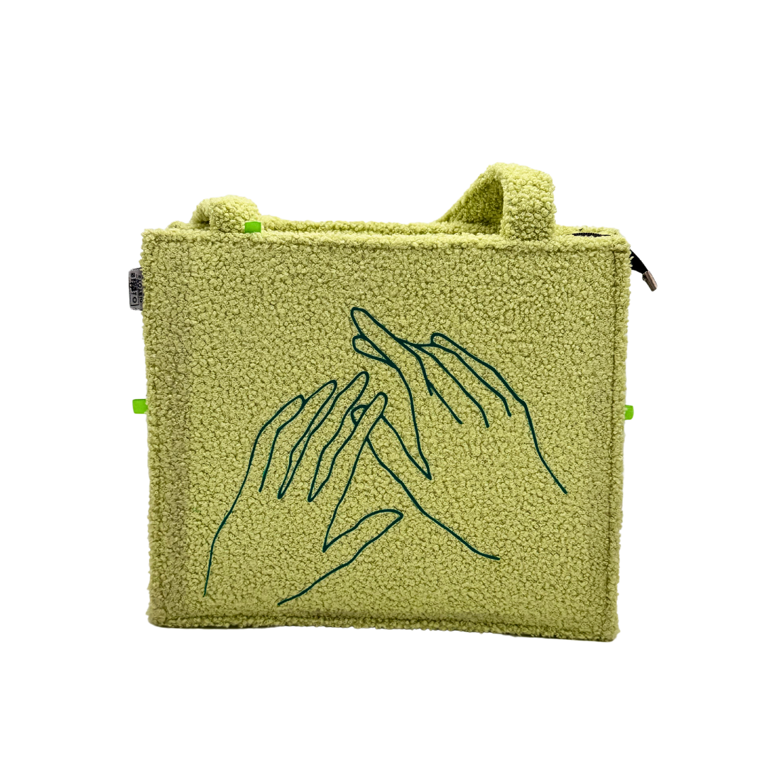 sTOTEio Lime Teddy Plush Tote Bag (TP-02)