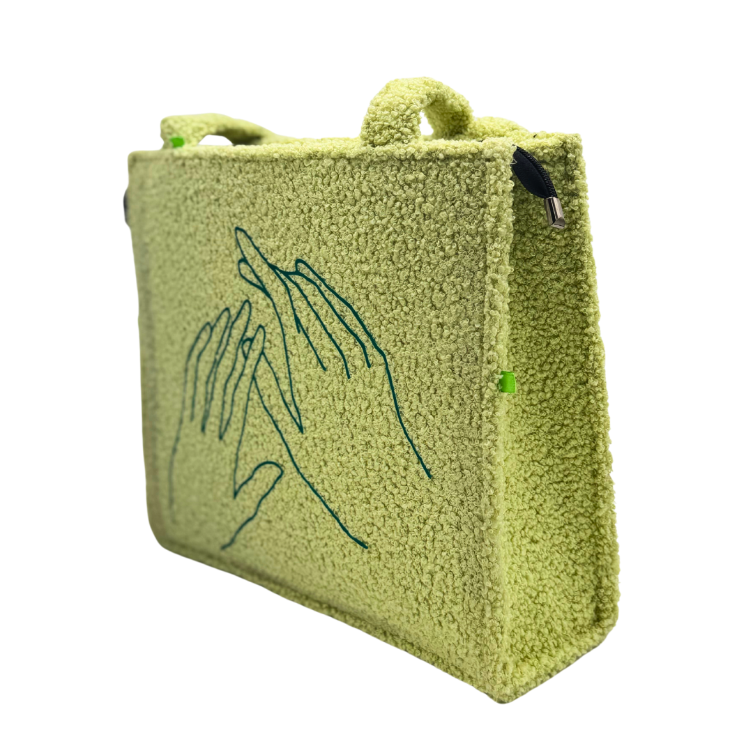 sTOTEio Lime Teddy Plush Tote Bag (TP-02)
